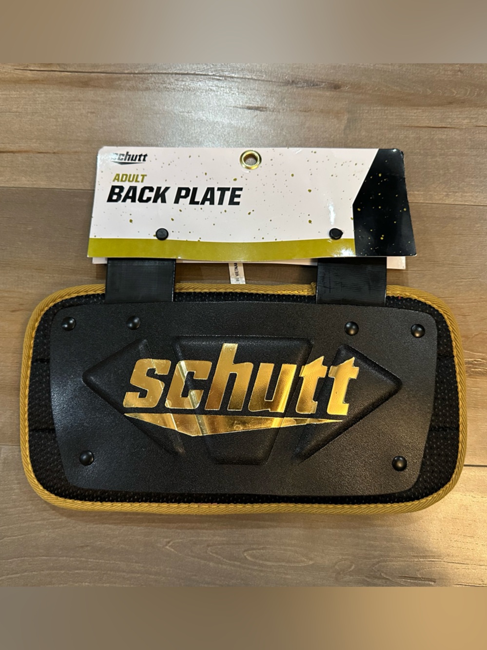 Schutt Adult Back Plate in Black and Gold - Protective Sports Gear